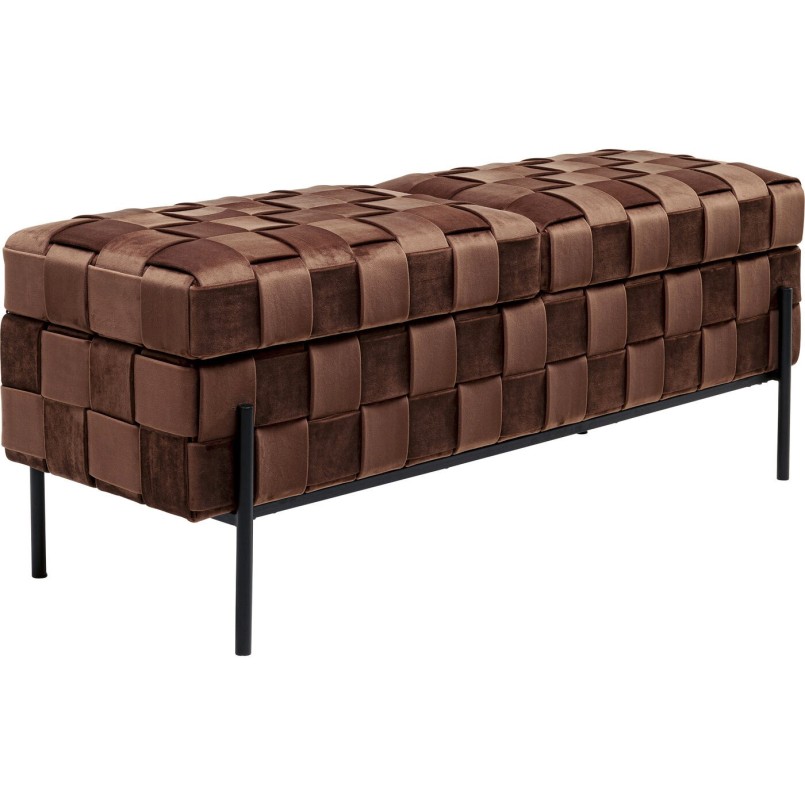 Tabrouret coffre Weave mocca 121cm