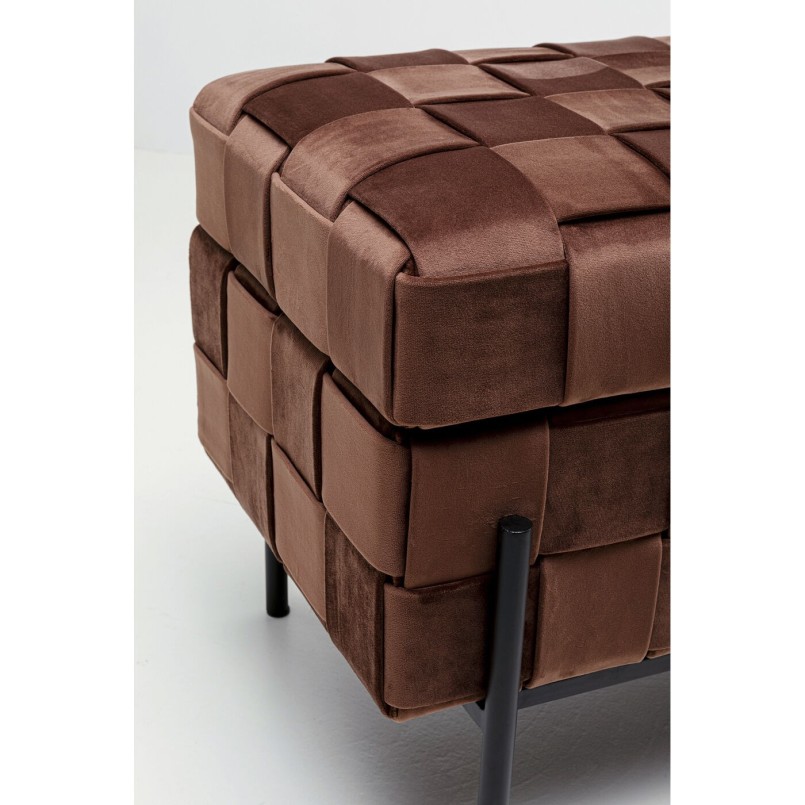 Tabrouret coffre Weave mocca 121cm