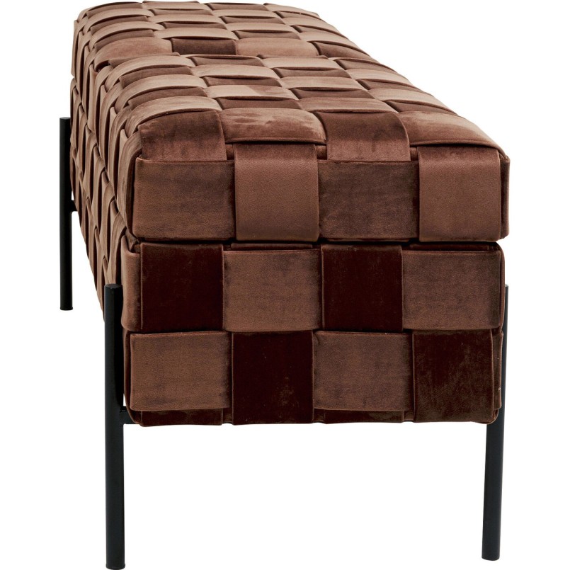 Tabrouret coffre Weave mocca 121cm