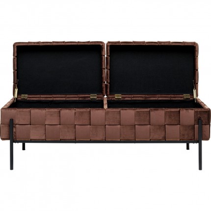 Banc-coffre Weave marron Kare Design