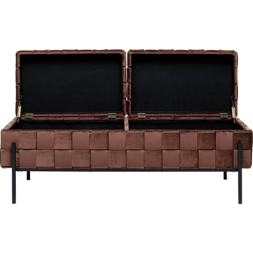 Tabrouret coffre Weave mocca 121cm