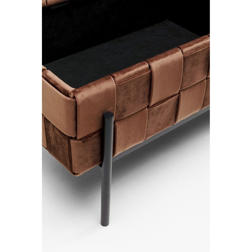Tabrouret coffre Weave mocca 121cm