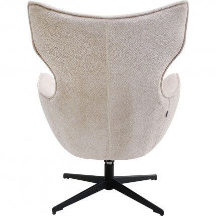 Fauteuil pivotant et repose-pieds Jules beige Kare Design