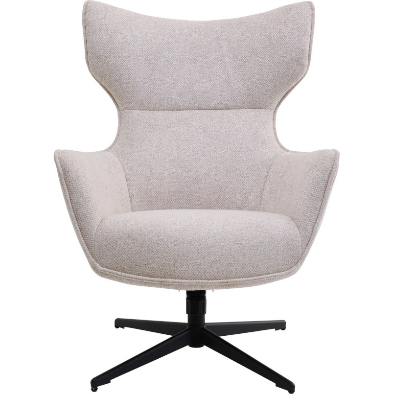 Fauteuil pivotant + repose-pieds Jules Beige