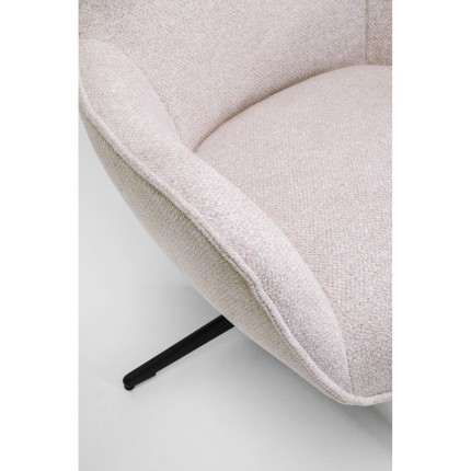 Fauteuil pivotant et repose-pieds Jules beige Kare Design