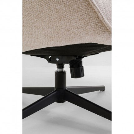 Fauteuil pivotant et repose-pieds Jules beige Kare Design