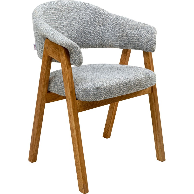 Chaise tissu tressé bleu et chêne - Jonte - Kare Design