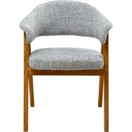 Chaise tissu tressé bleu et chêne - Jonte - Kare Design