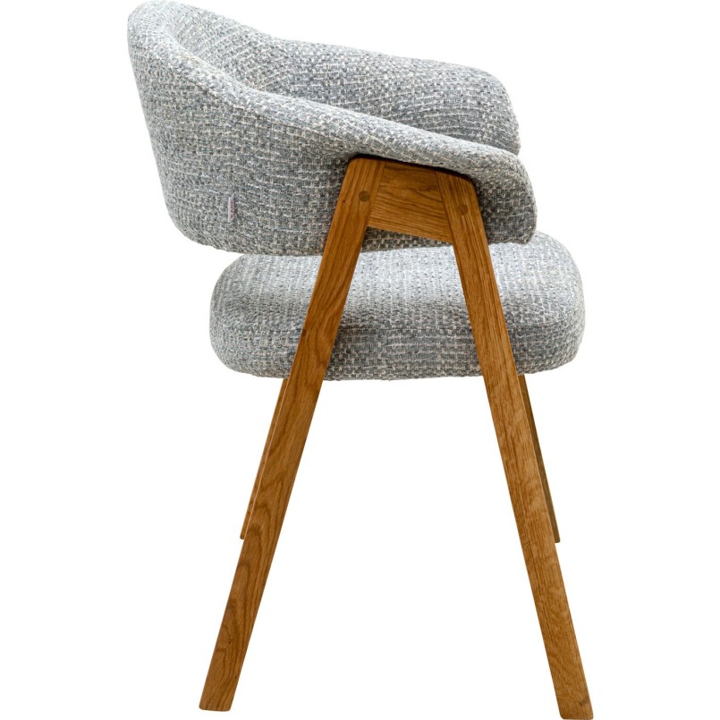 Chaise tissu tressé bleu et chêne - Jonte - Kare Design