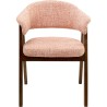 Chaise tissu tressé corail et chêne - Jonte - Kare Design