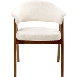 Chaise tissu tressé écru et chêne - Jonte - Kare Design