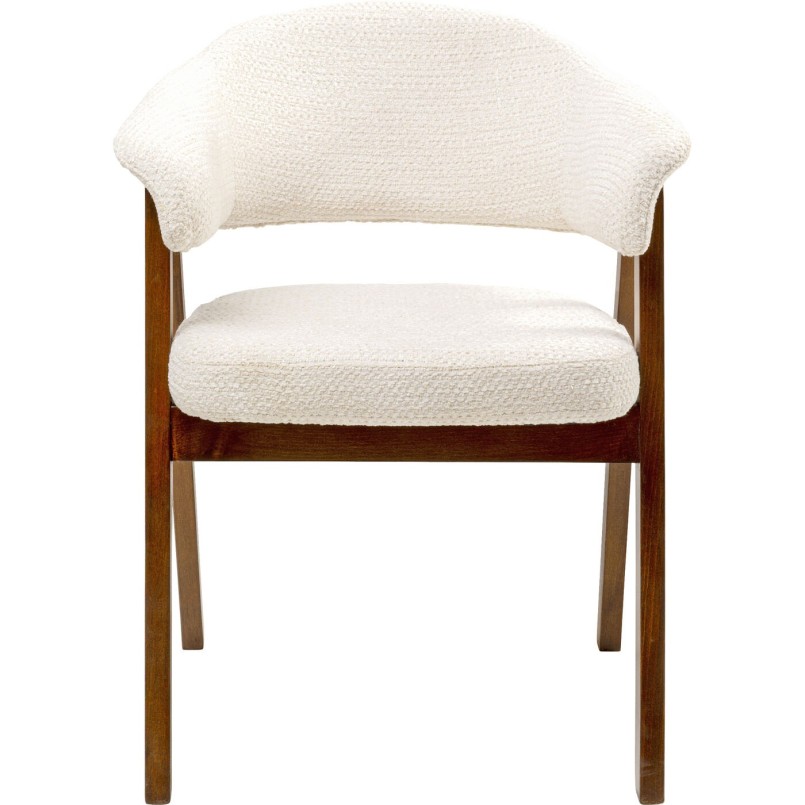 Chaise tissu tressé écru et chêne - Jonte - Kare Design
