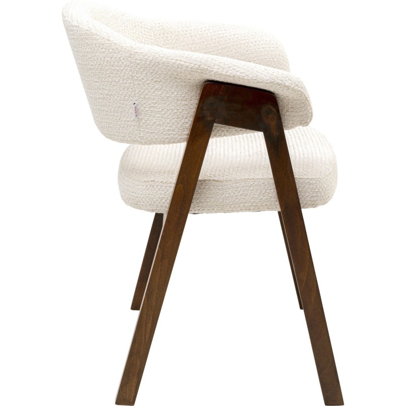 Chaise tissu tressé écru et chêne - Jonte - Kare Design