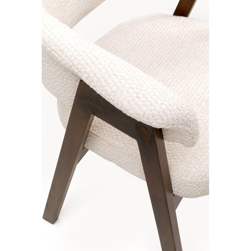 Chaise tissu tressé écru et chêne - Jonte - Kare Design