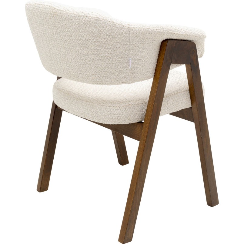Chaise tissu tressé écru et chêne - Jonte - Kare Design
