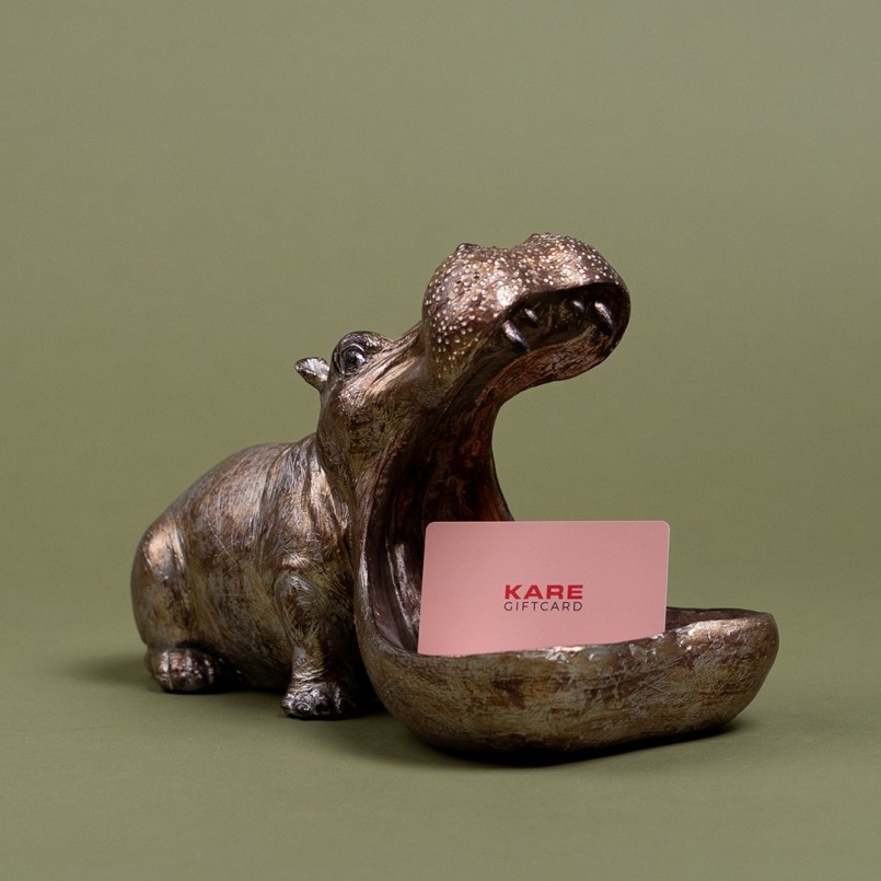 Coupe en polyrésine hippopotame cuivré - Kare Design