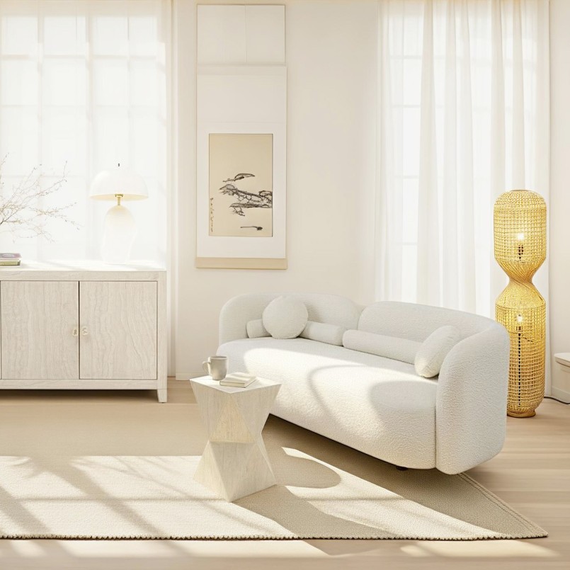 Table d'appoint en marbre minéral - Travertino - Kare Design