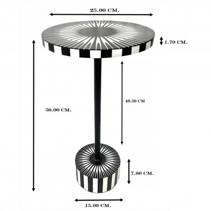Table d'appoint Iris 25cm noire et blanche Kare Design