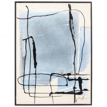 Peinture Frame Dust bleue 75x55cm Kare Design