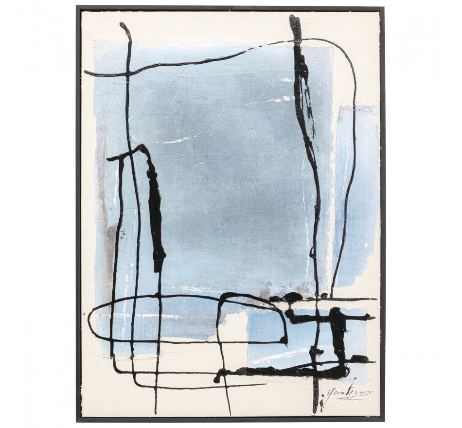 Peinture Frame Dust bleue 75x55cm Kare Design