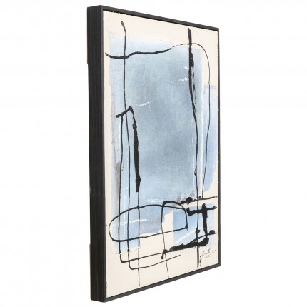 Peinture Frame Dust bleue 75x55cm Kare Design