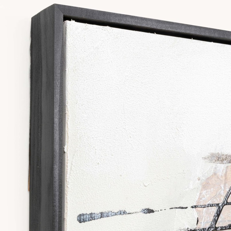 Toile abstraite blanche, grise et noire - Dust - Kare Design