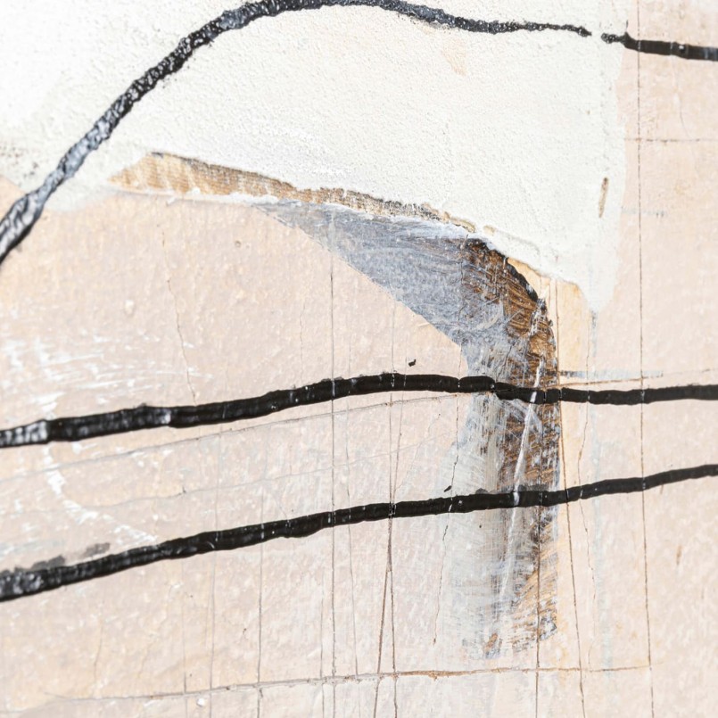 Toile abstraite blanche, grise et noire - Dust - Kare Design