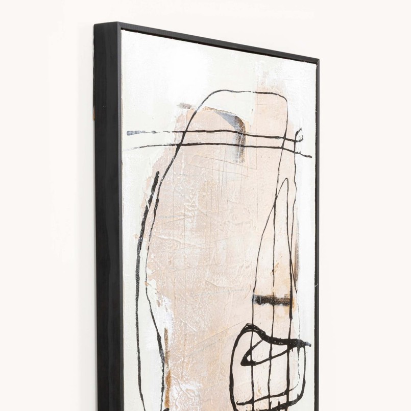 Toile abstraite blanche, grise et noire - Dust - Kare Design