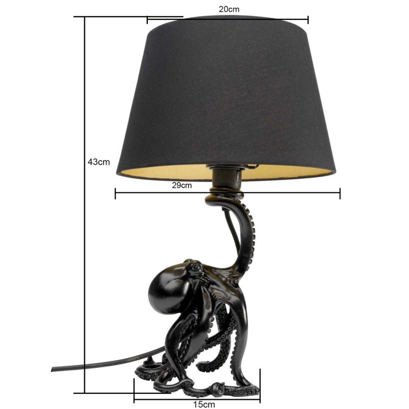 Lampe à poser Octopus noir 47cm