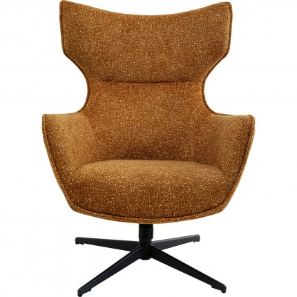 Swivel Armchair with Stool Jules brown Kare Design