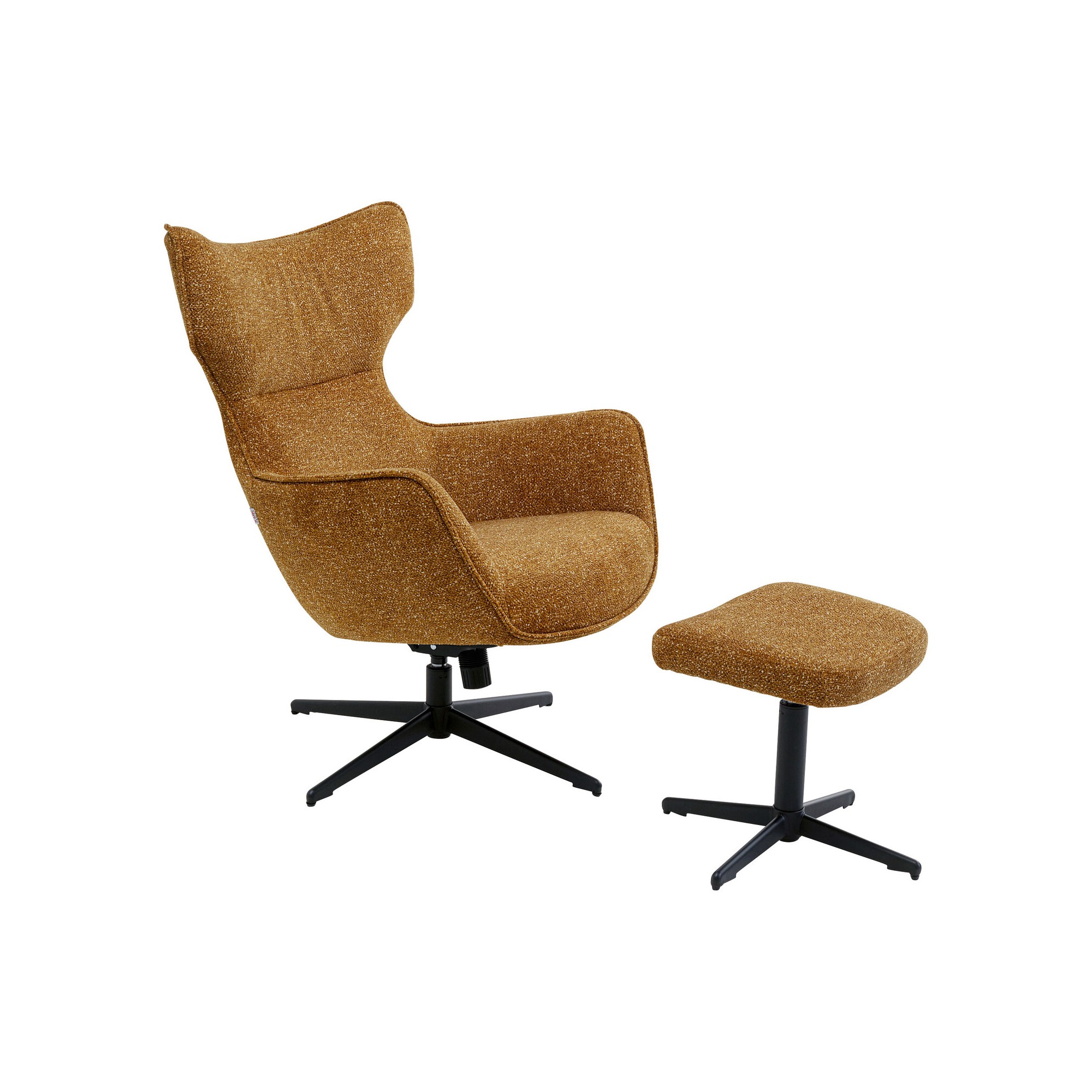 Fauteuil pivotant + repose-pieds Jules jaune