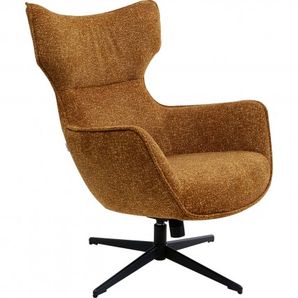 Fauteuil pivotant et repose-pieds Jules marron Kare Design