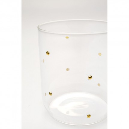 Verres à eau Glam Dots dorés set de 4 Kare Design