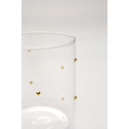 Verres à eau Glam Dots dorés set de 4 Kare Design