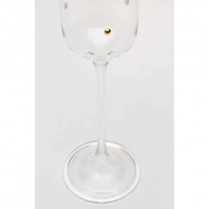 Flûtes à champagne Glam Dots dorées set de 4 Kare Design