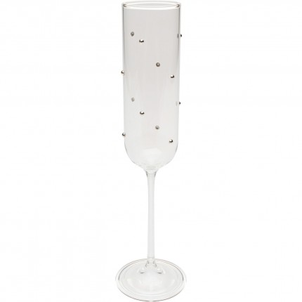 Champagne Glass Glam Dots silver (4/set) Kare Design