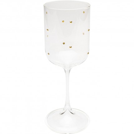 Wine Glass Glam Dots gold (4/set) Kare Design