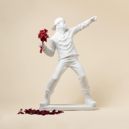 Déco street art blanche bouquet rouge Kare Design