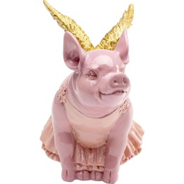 Tirelire cochon rose ailes dorées en tutu - Kare Design