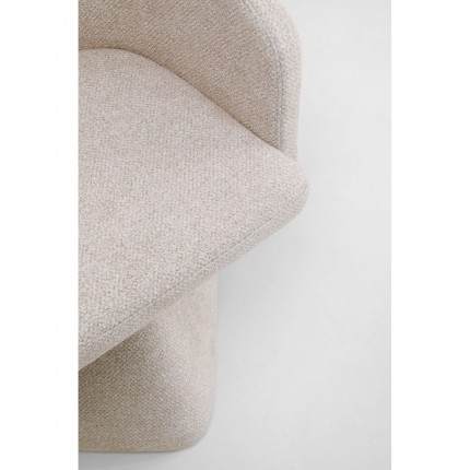 Chaise avec accoudoirs pivotante Melli crème Kare Design