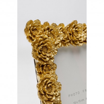 Cadre photo pivoines 15x20cm doré Kare Design