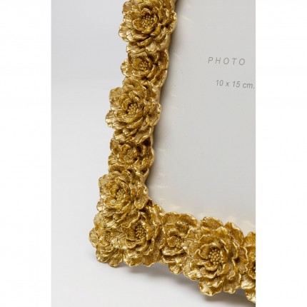 Cadre photo pivoines 15x20cm doré Kare Design