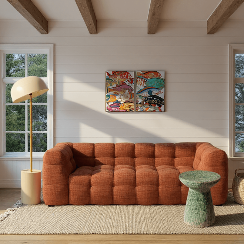 Lampadaire rétro beige - Loungy - Kare Design