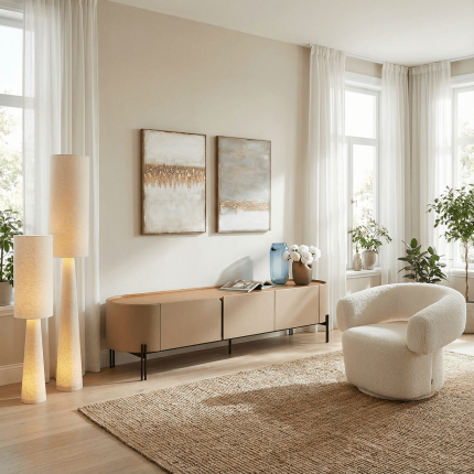 Lampadaire Marleen Boucle 190cm beige Kare Design