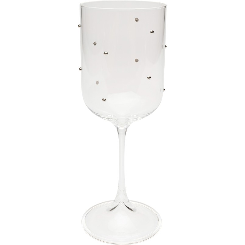 Verres à vin à pois argentés en relief - Glam Dots - Kare Design