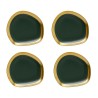 Golden and green dessert plates - Vibrations - Kare Design