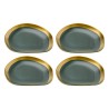 Assiettes plates vertes et dorées - Vibrations - Kare Design