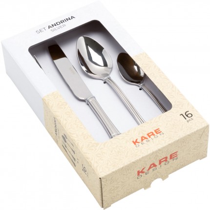 Cutlery Andrina silver (16-part) Kare Design