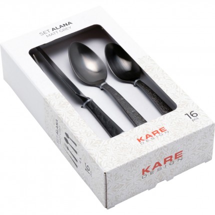 Couverts Alana 16 pièces anthracite Kare Design