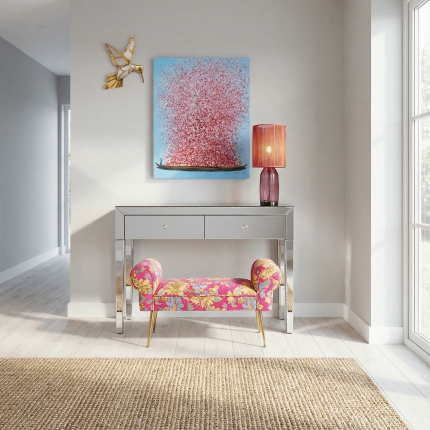 Picture Touched Flower Boat 80x100cm blue and pink Kare Design